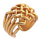 Braided bishop ring, gold plated 925 silver s1