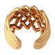 Braided bishop ring, gold plated 925 silver s5