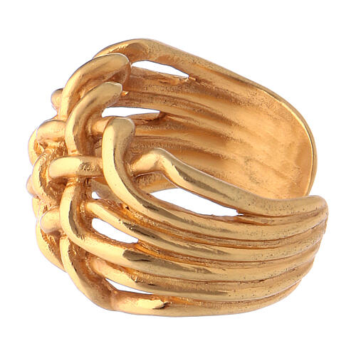 Braided bishop's ring gold plated 925 silver 4