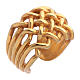 Braided bishop's ring gold plated 925 silver s1