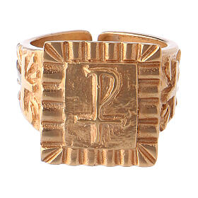 Christ bishop ring, gold plated 925 silver