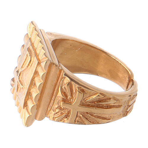 Christ bishop ring, gold plated 925 silver 3