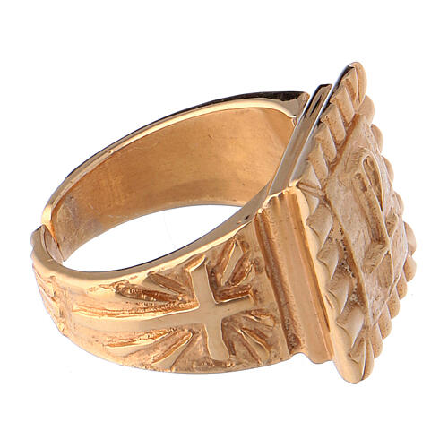 Christ bishop ring, gold plated 925 silver 4