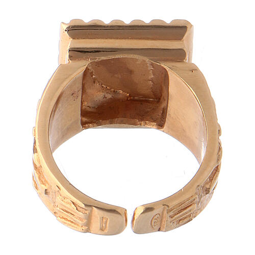 Christ bishop ring, gold plated 925 silver 5