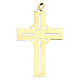 Croce pettorale dorata argento 925 pietra sintetica viola s2
