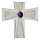 Croix pour évêque en argent 925 avec pierre violette s2