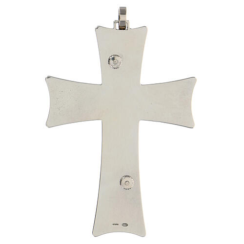 Pectoral cross in 925 silver with purple stone 4