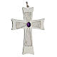 Pectoral cross in 925 silver with purple stone s1