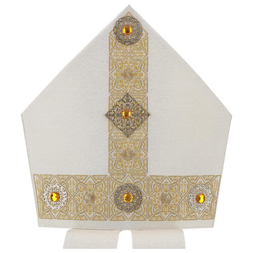 Ecru mitre with golden embroidery, Limited Edition 2
