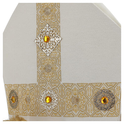 Mitra con ricamo dorato écru Limited Edition 3