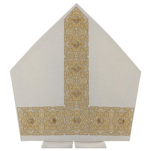Mitra con ricamo dorato écru Limited Edition 5
