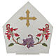 Mitra episcopal cor cru com bordados florais e franjas Edição Limitada s2