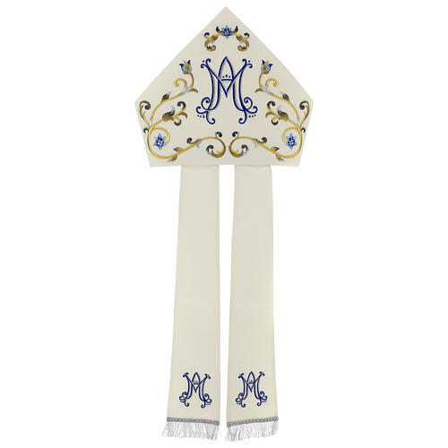 Satin Marian mitre with machine embroidery Gamma 1