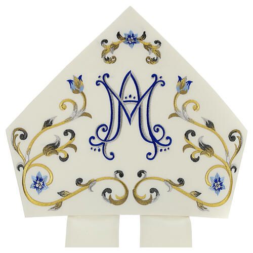 Satin Marian mitre with machine embroidery Gamma 2