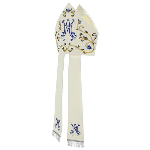Satin Marian mitre with machine embroidery Gamma 4