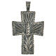 Croce vescovo argento 925 spighe raggi 9x7 cm s1
