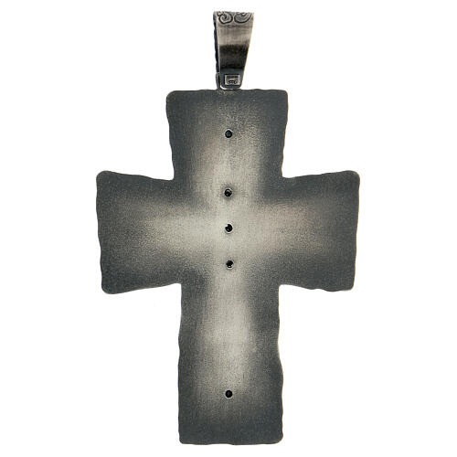 Cruz episcopal prata 925 trigo raios 9x7 cm 5