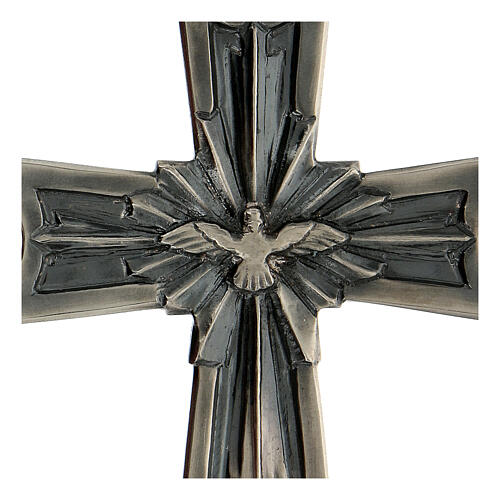 Croix épiscopale argent 925 Saint Esprit relief 2