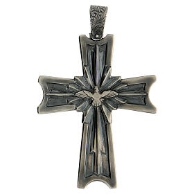 Croce pettorale vescovo argento 925 Spirito Santo rilievo