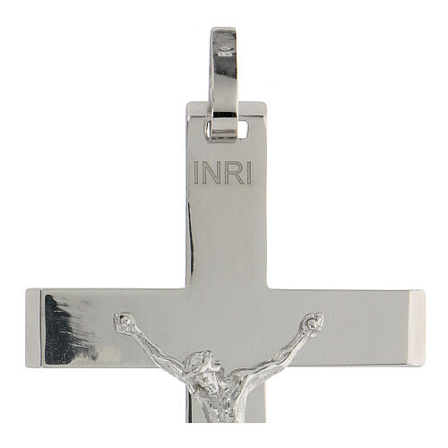 Episcopal cross in shiny 925 silver with body Christ relief 4
