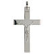 Episcopal cross in shiny 925 silver with body Christ relief s1