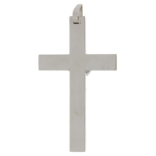 Cruz episcopal plata lúcida 925 cuerpo Cristo relieve 5