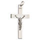 Croce vescovile argento lucido 925 corpo Cristo rilievo s3