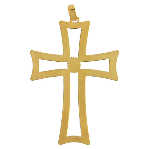 Perforiertes Bischofskreuz aus vergoldetem satiniertem Silber 925 mit Amethyst 4