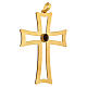 Cruz obispo perforada plata 925 dorada satinada amatista s2