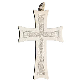 Croix pectorale argent 925 décorations abstraites blanches