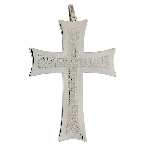 Silver pectoral cross white abstract decorations sterling silver 1