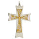 Bishop's cross in two-tone 925 silver with golden filigree 9.5x6.5 cm s1