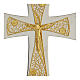 Croix épiscopale argent 925 bicolore filigrane dorée 9,5x6,5 cm s2