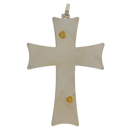 Croce vescovo argento 925 bicolore filigrana dorata 9,5x6,5 cm 5