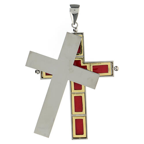 Episcopal cross in 925 silver, openable 2