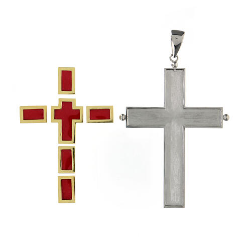 Episcopal cross in 925 silver, openable 4