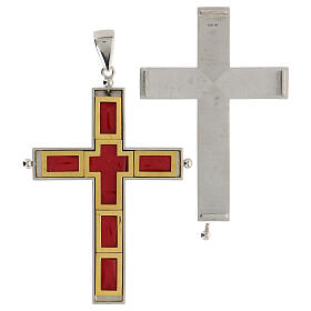Croce vescovile portareliquie argento 925 apribile