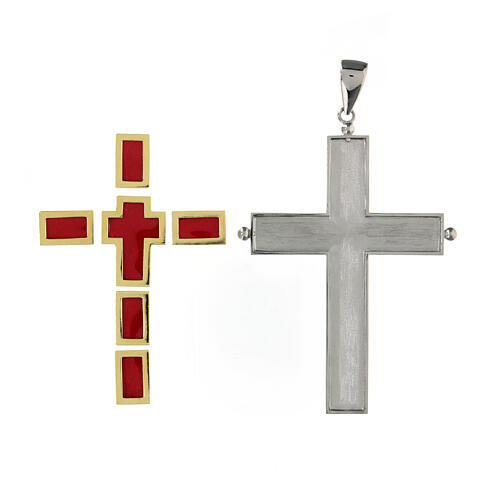 Krzyż biskupi naczynie na relikwie srebro 925, otwierany 4