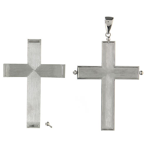 Krzyż biskupi naczynie na relikwie srebro 925, otwierany 5