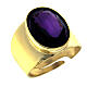 Adjustable ring of gold plated 925 silver with amethyst s1