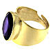 Adjustable ring of gold plated 925 silver with amethyst s2
