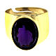Adjustable ring of gold plated 925 silver with amethyst s3