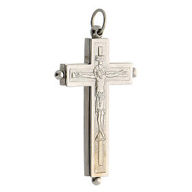 Cruz relicario abatible episcopal para reliquias plata 800 - 6,5x3,7 cm
