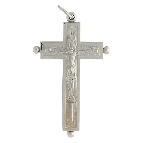 Croce teca apribile vescovile portareliquie argento 800 - 6,5x3,7 cm 1