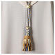 Pectoral cross cord with tassel, light blue and gold s3