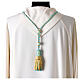 Pectoral cross cord with tassel, light blue and gold s3