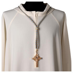 Cordón episcopal para cruz pectoral azul oro