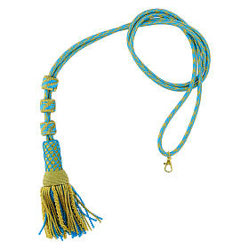 Cordon pour croix pectorale bleu or