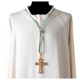 Cordon pour croix pectorale bleu or