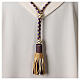 Pectoral cross cord with tassel, purple and gold s3